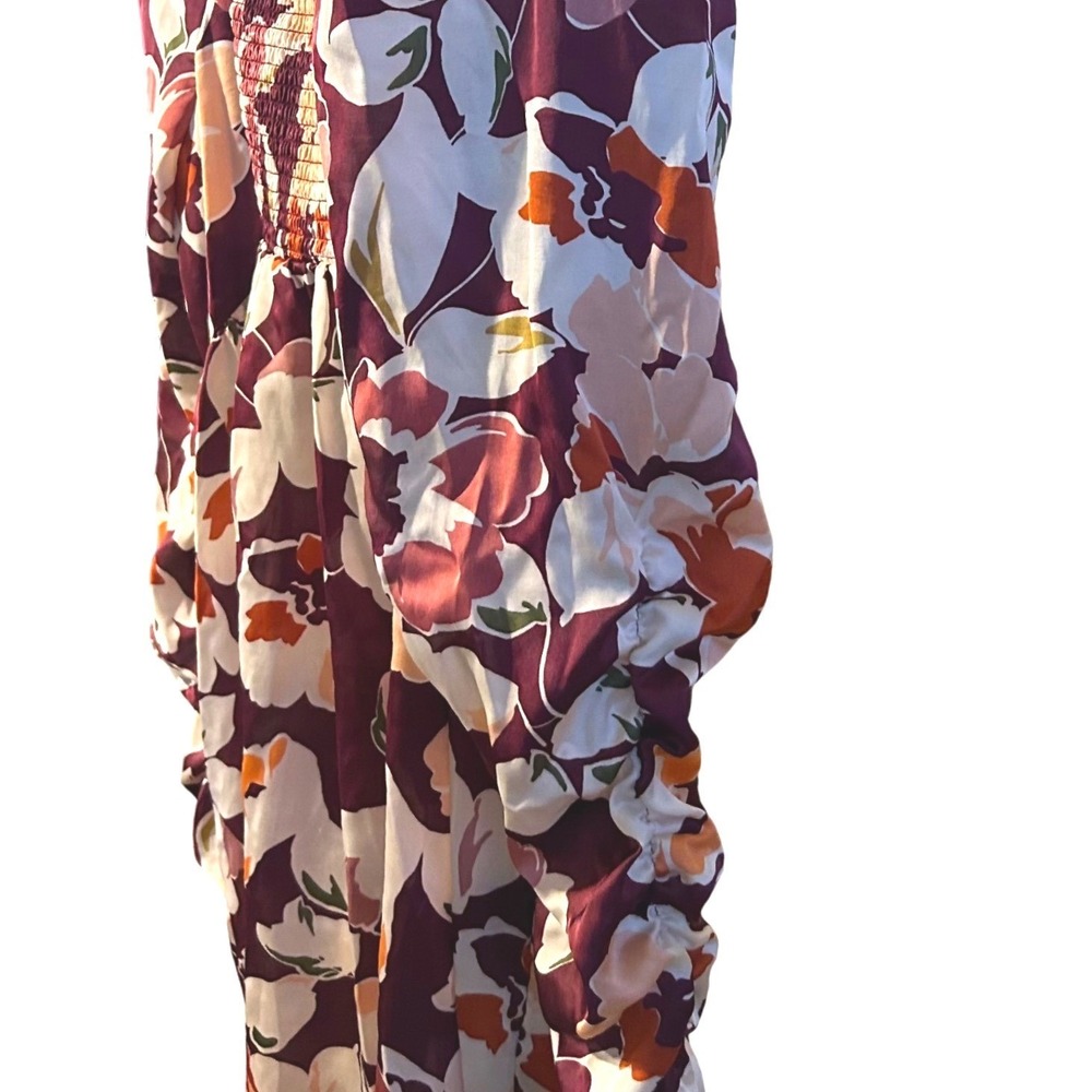 Elegance Eloquii Elements Floral Print Puff Sleeve Smocked Dress Plus Size 20 - Picture 6 of 7